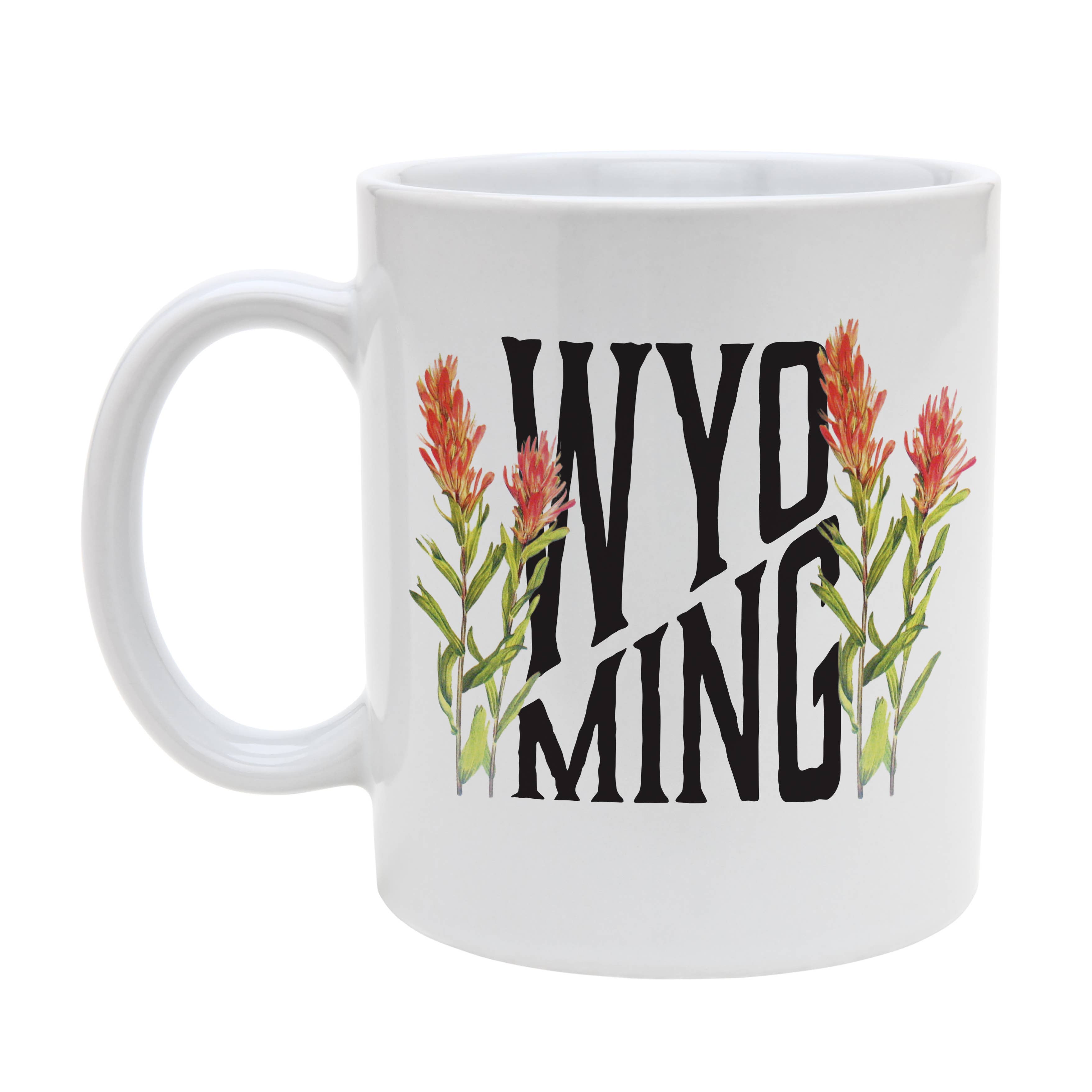 Wyoming Indian Paintbrush White Ceramic Mug
